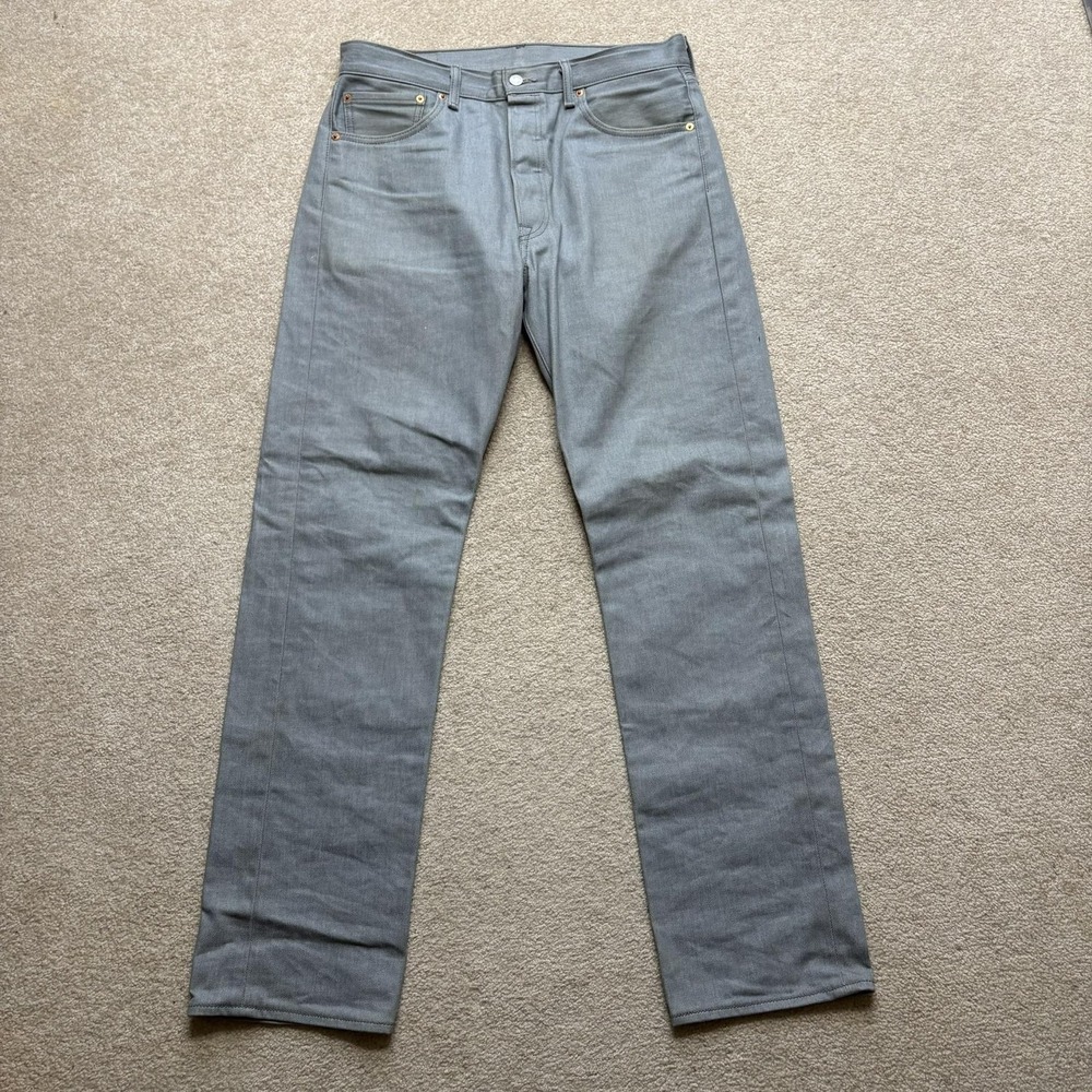 Vtg Levis 501 Jeans Mens 34x34 Gray Regular Fit Straight Leg Denim Pants Casual